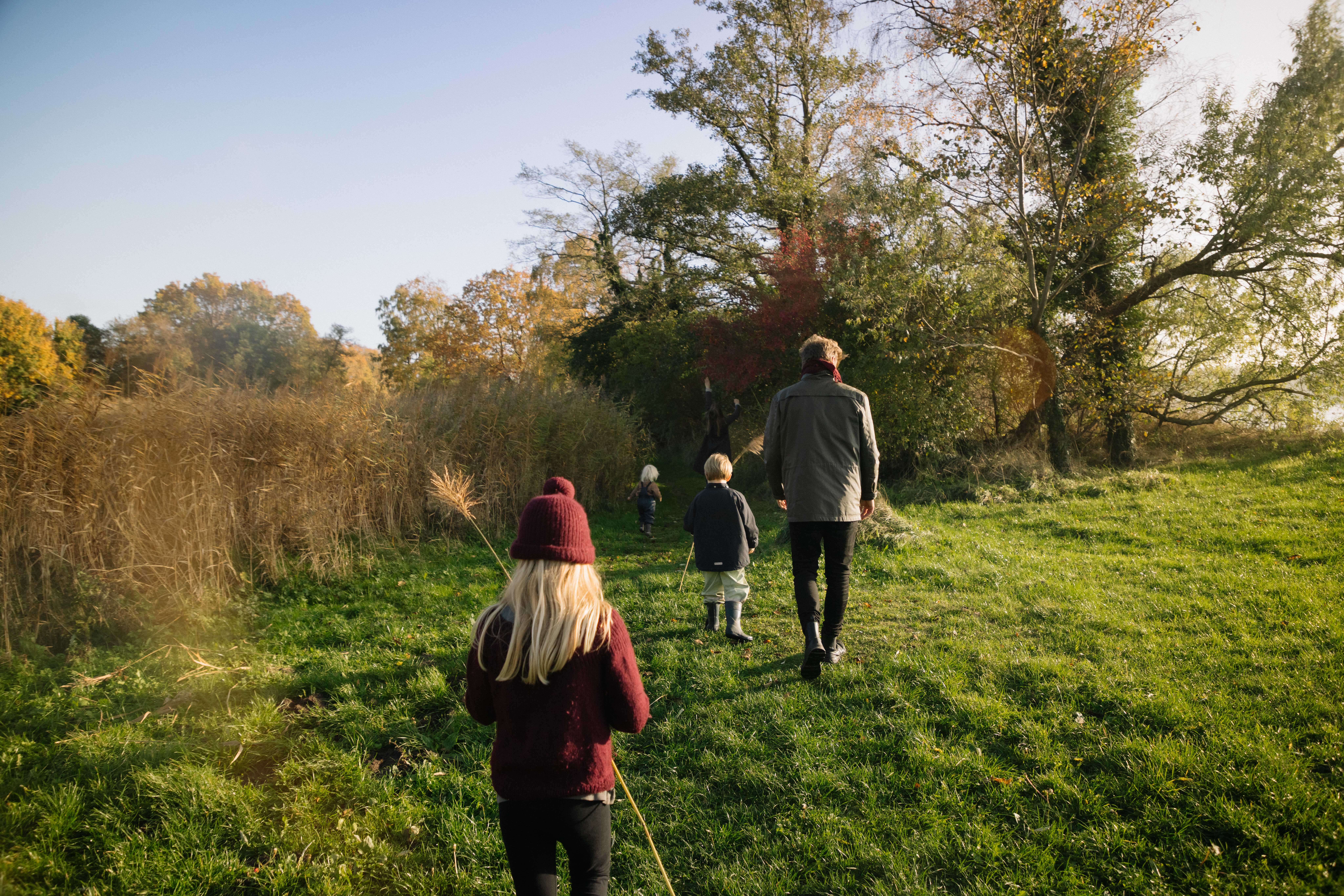 strand skov familiehygge efterår