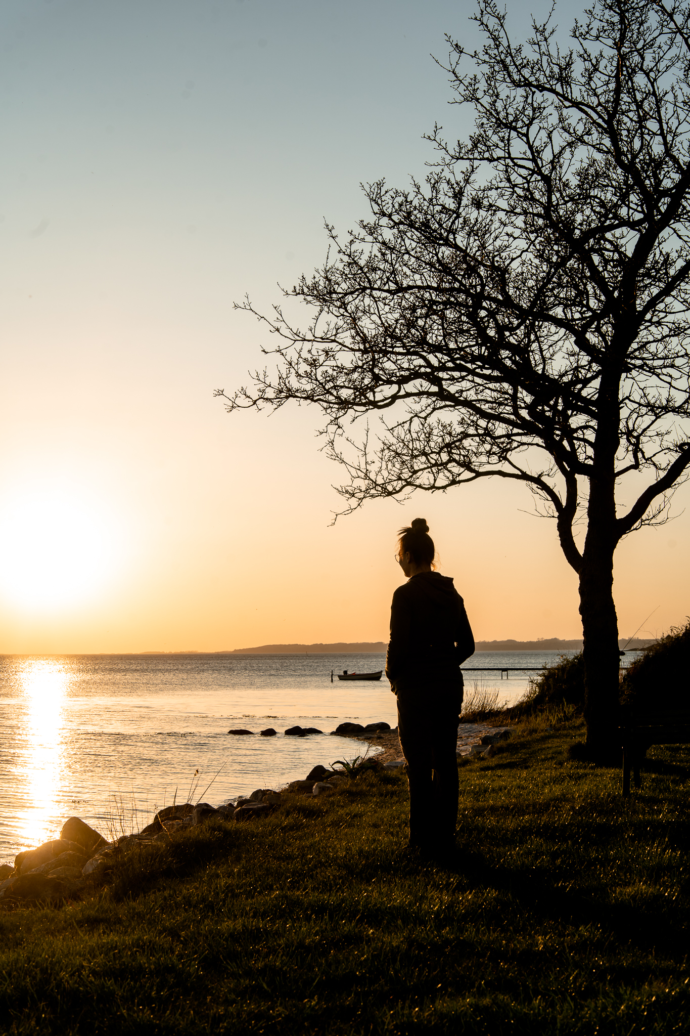 Solnedgang, strand, Faaborg