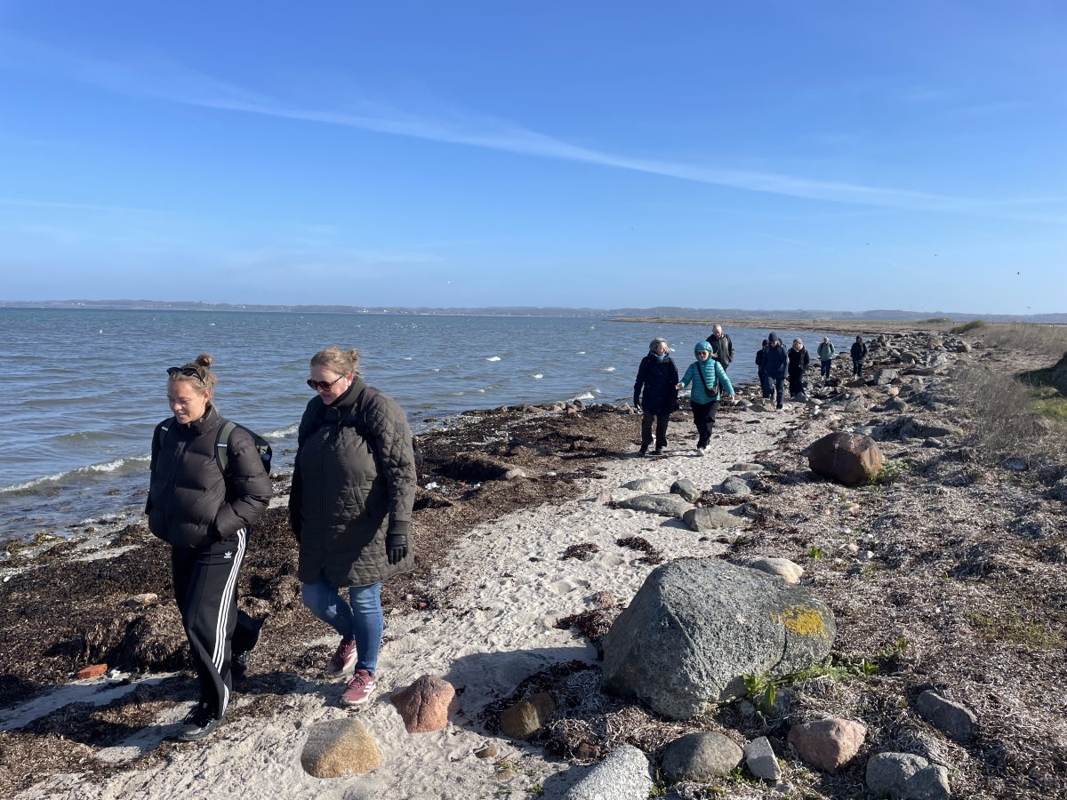 vandring langs stranden