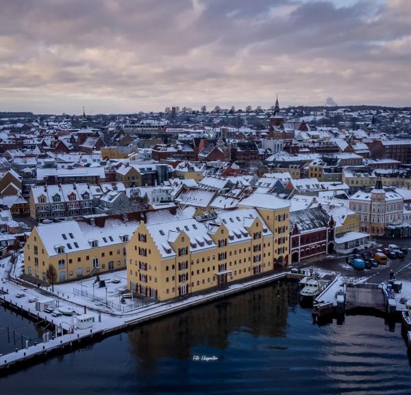 Svendborg i snevejr, vinter i Svendborg