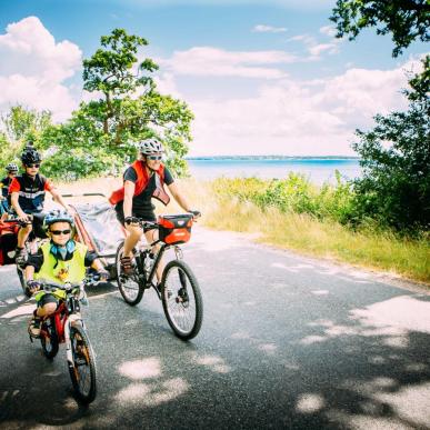 familie på cykeltur