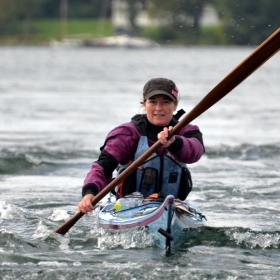 Sailing a kayak