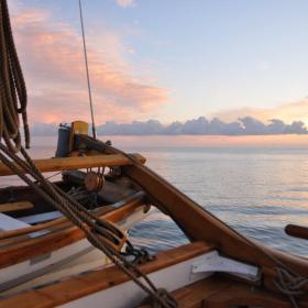 Bow at sunset