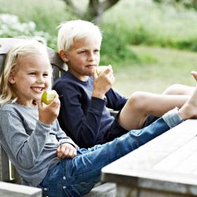 Children on a bench