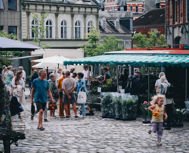 Svendborg Torv med torvedag, sydfyn