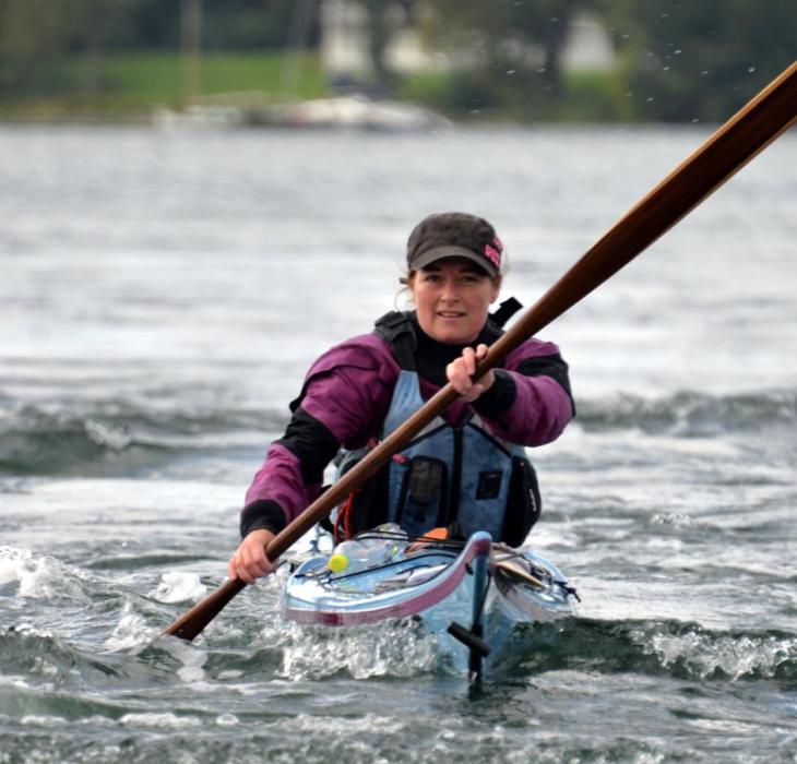 Sailing a kayak